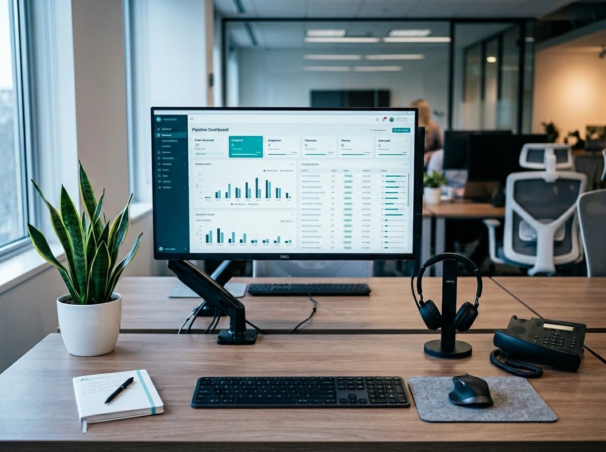 Modern operations workstation with dashboard